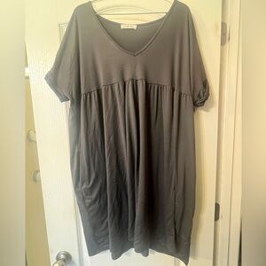 Gray V-Neck Dress